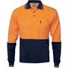 DNC Cotton Back HiVis Two Tone Fluoro Polo Long Sleeve